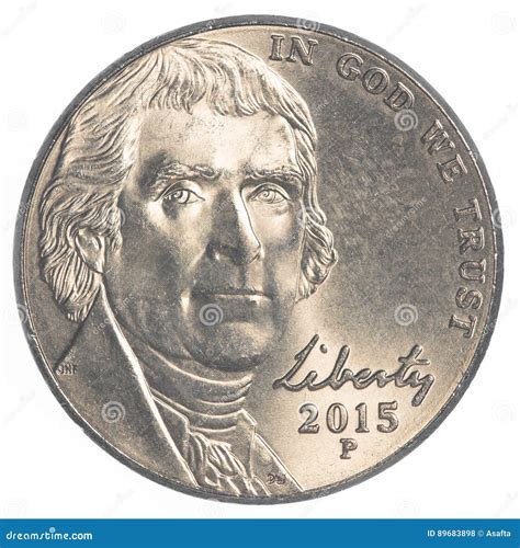 American Five Cents Coin Jefferson Nickel Stock Photo - Image of market ...