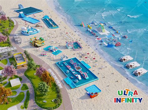 Children outdoor playground big slides inflatable water park slide with ...