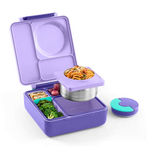 OmieBox Bento Box for Kids - Purple Plum, Stainless Steel School Warm ...