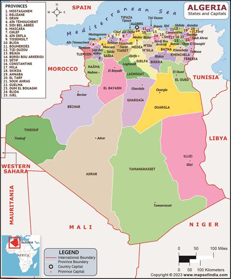 Map Of Provinces Of Algeria