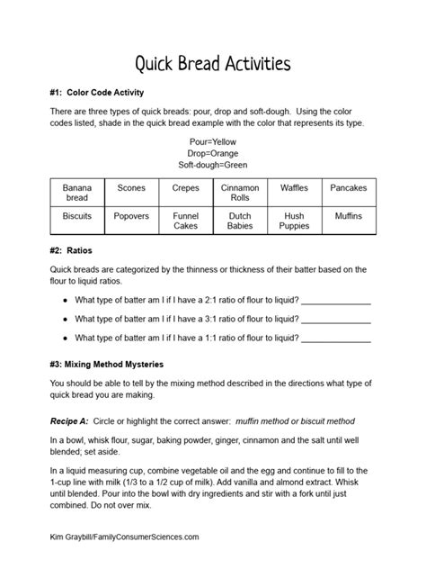 Bread Worksheet 的图像结果