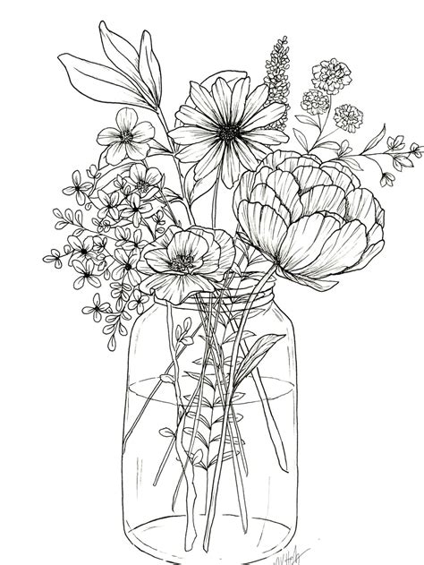 flower drawing pages
