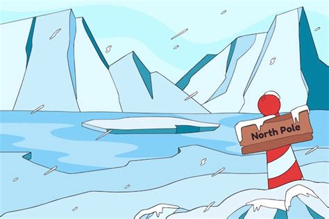 手描きの冬の北極の背景 | 無料ベクトル素材