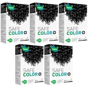 Vegetal Safe Hair Color -Soft Black 100gm Pack of 5 - Certified Organic ...