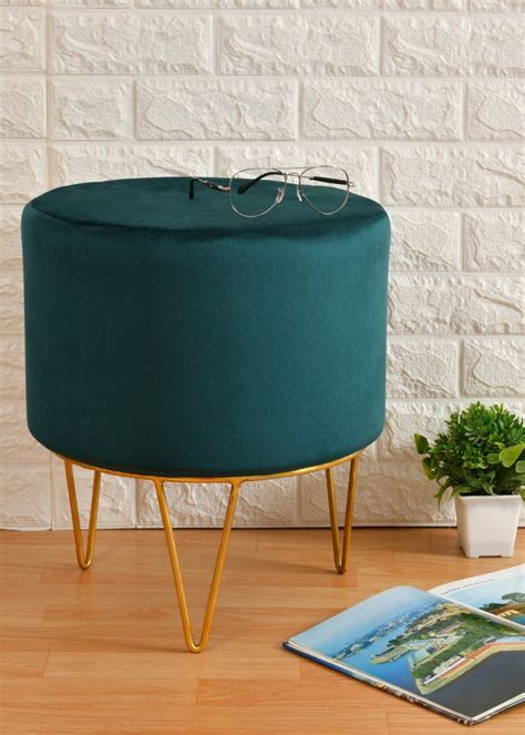 Get Modern Luxury Casa Velvet Pouf Teal at ₹ 5999 | LBB Shop