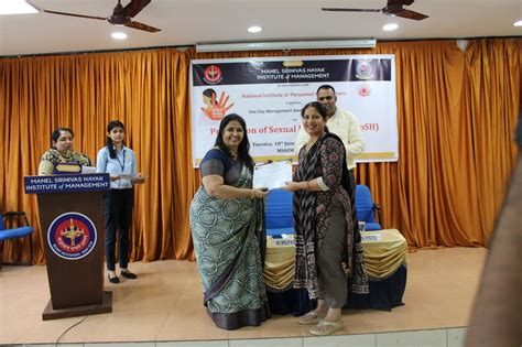 MSNIM-NIPM: One Day Management Development Program on POSH - Manel ...