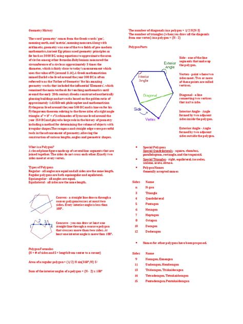 Geometry History | PDF | Geometry | Polygon