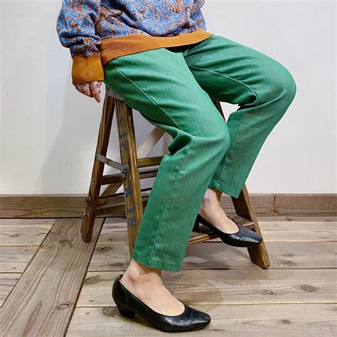 50s Girl Scout green cotton pants【525】 | LEMON
