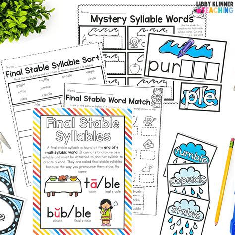 Teaching Final Stable Syllables - Libby Klinner Teaching