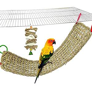 kathson Bird Seagrass Mat Parrot Grass Woven Hammock Parakeet ...