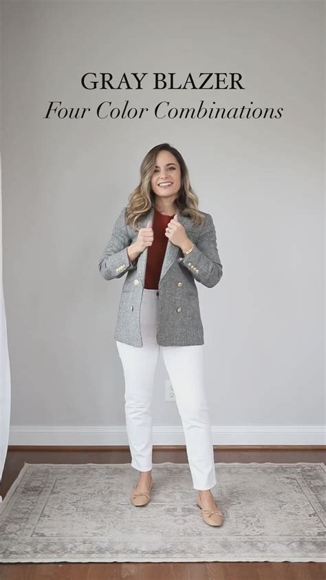 How to wear and style 1 gray blazer 10 different ways! This knit blazer ...