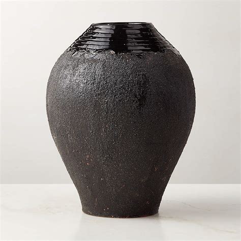 Dionysus Black Terracotta Floor Vase + Reviews | CB2