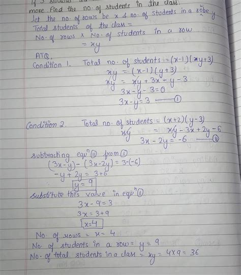 The students of a class are made to stand in rows, if 3 students are ...