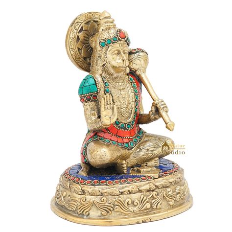 Brass Hanuman Idol Mahabali Hindu God Statue Home Puja Room Décor ...