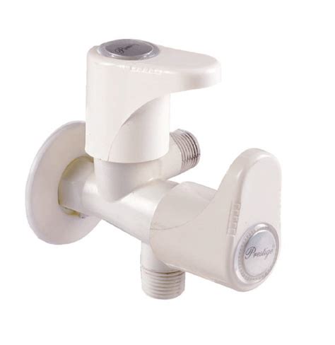 PRESTIGE PTMT Plastic 2 Way Fine Finish Angle Bib Cock Pillar Tap for ...