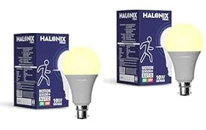 Halonix Yellow 10 Watt B22 Radar Motion Sensor LED Bulb (Auto Off Auto ...