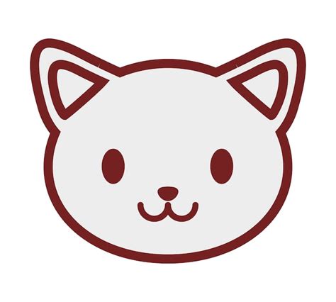 ícone de gato kawaii sobre fundo branco | Vetor Premium