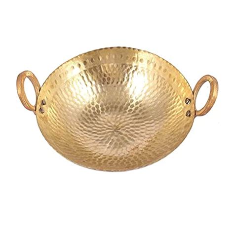 Buy KK Once Copper Multi Purpose Brass/Pital Kadhai with Glass Lid, 1 ...