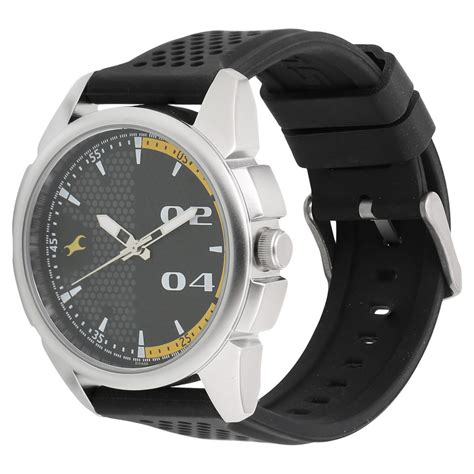 Buy Online Fastrack Loopholes Quartz Analog Black Dial Silicone Strap ...