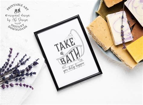 Buy Take a Bath You Dirty Hippie Funny Bathroom Signs Printable Online ...