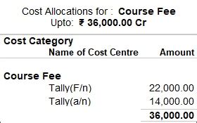 Cost Center in Tally Prime