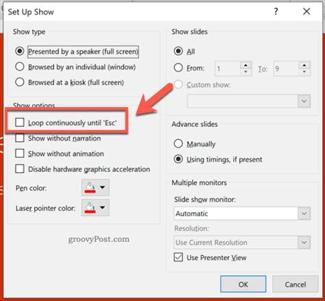 Image result for How to Set Up Loop in PowerPoint