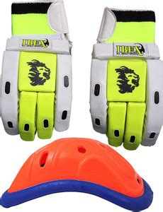 IBEX Match Batting Gloves Green Combo With Abdominal Guard (Multicolor ...