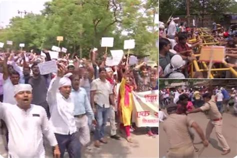 Police lathi-charge protesting computer teachers in Patna