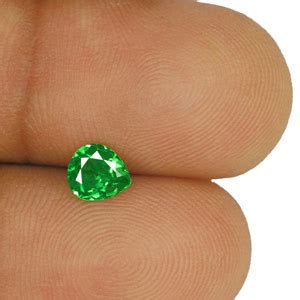 0.74-Carat Flawless Pear-Shaped Deep Green Tsavorite Garnet :: $555 USD ...