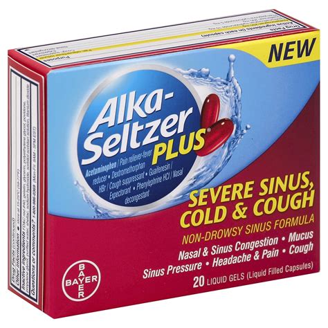 Alka-Seltzer Plus Liquid Gels Severe Sinus, Cold & Cough 20 ct | Shipt