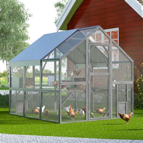 MIDHAM Gray Wood Convertible Chicken Coop and Rabbit Hutch AMKF150158 ...