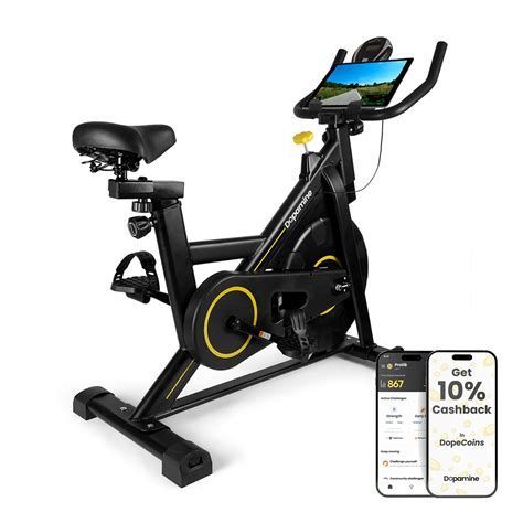 DOPAMINE.FIT Bluetooth Enabled Exercise Spin Bike with Over 100 ...