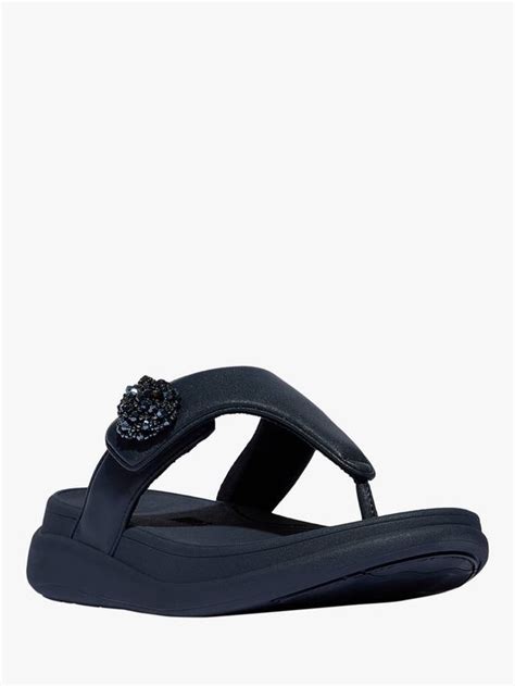 FitFlop F-Mode Go Beaded Button Toe Post Flatform Sandals