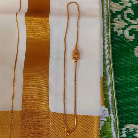 Gold Plated Traditional Lakshmi Motif Mugappu/Mogappu/Mopu Thali Chain ...