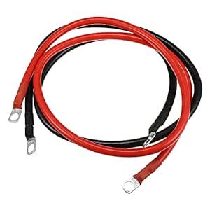 X AUTOHAUX 2pcs 3 AWG Gauge 10mm Ring Terminal 100cm Fully Assembled ...