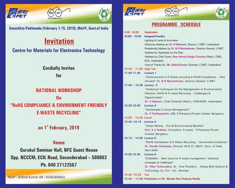 One Day Workshop on RoHS Compliance & Environment-Friendly E-Waste ...