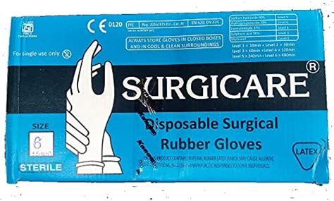 Surgicare Sterile Rubber Hand Gloves (Off-White, Size 7) : Amazon.in ...