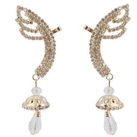 Shop Eugenia White Austrian Stone Gold Plated Ear Cuff