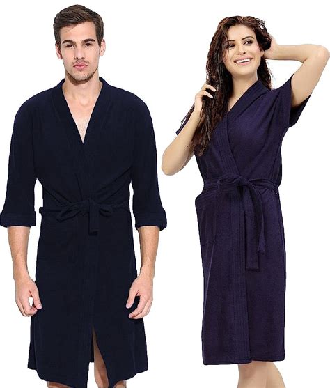 Elevanto Collection 3/4Th Sleeve & Half Sleeve Terry Cotton Bathrobe ...