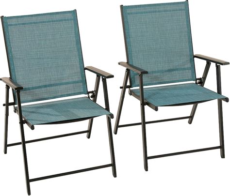 Amazon.com: SJGUOJI Patio Folding Chairs Set of 2, Outdoor Lawn Chairs ...