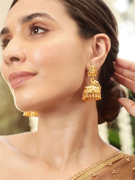 Shop Exquisite Collection of Gold Plated Jhumka Earrings – Rubans