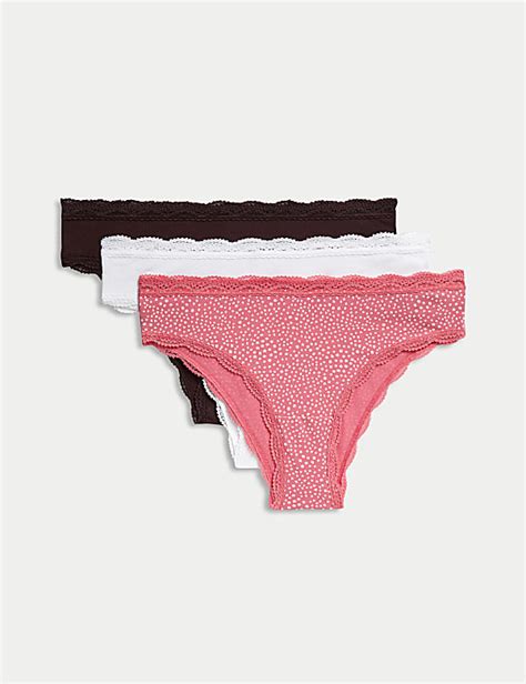 Buy 3pk Cotton Rich Brazilian Knickers at Marks & Spencer