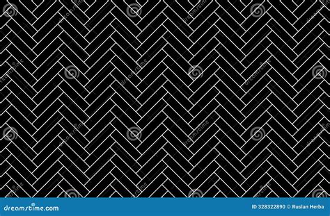 Black Herringbone Floor Vector Seamless Pattern. Monochrome Vintage ...