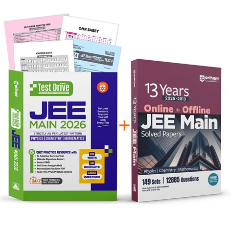 Combo of JEE Main Test Drive + 13 Year Solved Paper (2025-13) Exam 202 ...