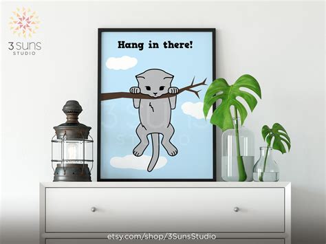 Hang in There Art Print Hang in There Cat Hang in There Kitten ...