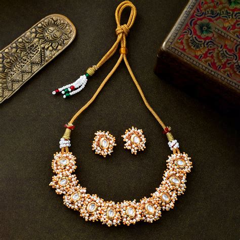 Veerangana Embellished Necklace Set – VOYLLA