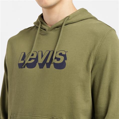 Men's Graphic Print Green Hooded Sweatshirt – Levis India Store