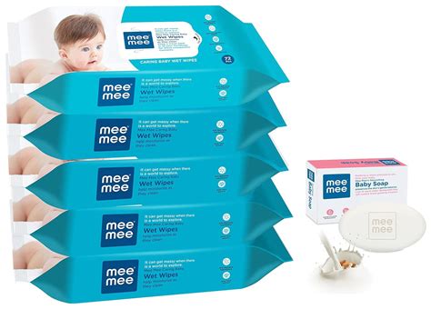 Mee Mee Baby Gentle Wet Wipes with Aloe Vera extracts |72 pcs| Pack of ...