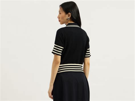 Women Polo Neck Stripe T-Shirt – United Colors of Benetton Store