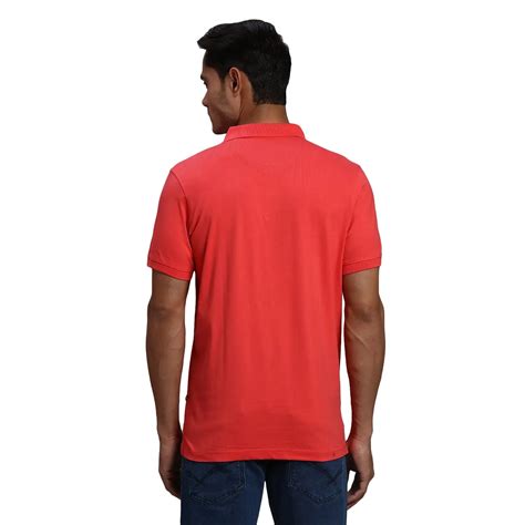 Men Orange Regular Fit Solid Cotton Half Sleeve Round Neck Collar Polo ...